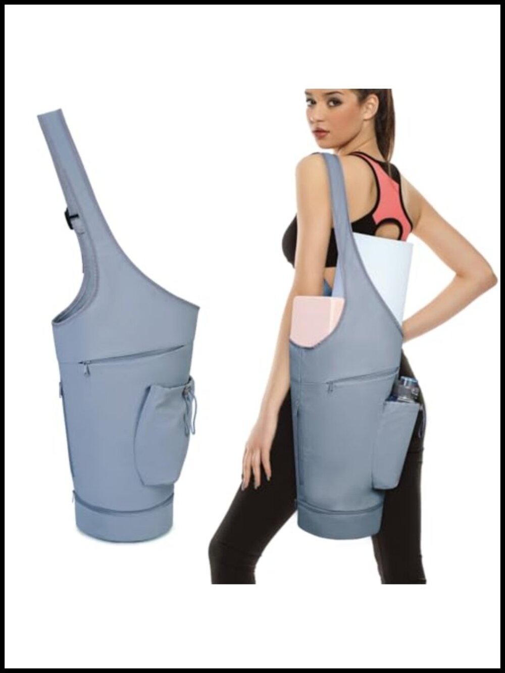 Large Yoga Mat Bag Tote Carrier Waterproof Wet Pocket Adjustable Strap